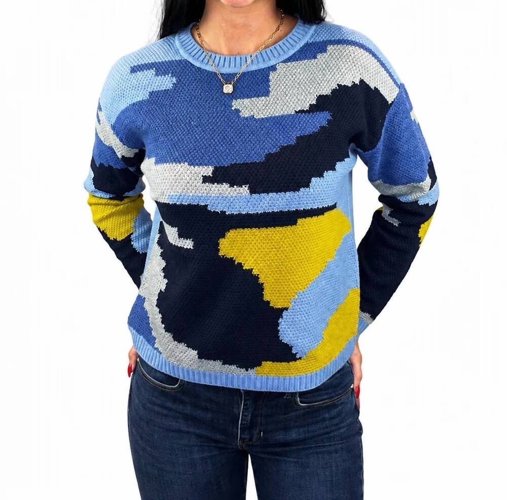 NEW MB BY TRIBAL drop shoulder knit sweater in multi
